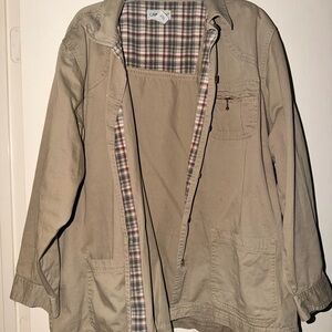 Cabin Creek Khaki Jacket with Plaid Lining